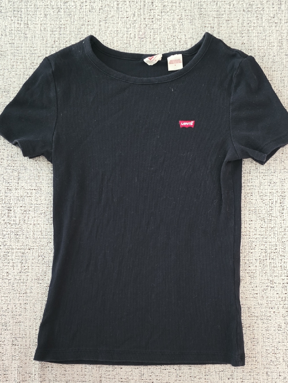 Levi's Black Short Sleeve Tee with Red Logo Patch